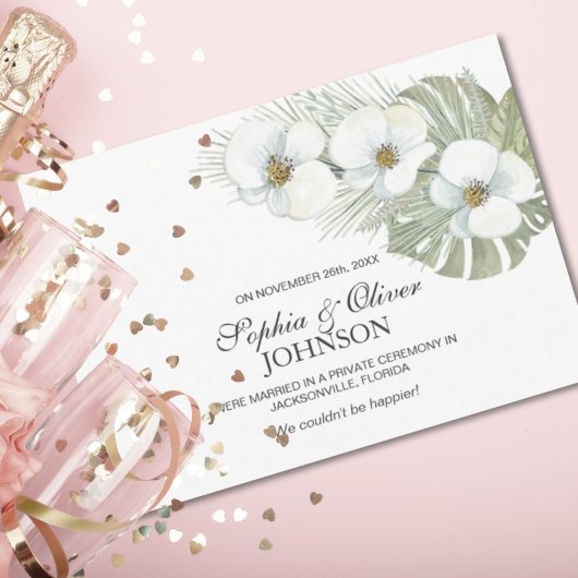 Ankündigung einer Tropical White Orchid Hochzeit