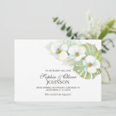 Ankündigung einer Tropical White Orchid Hochzeit (Stehend Vorderseite)