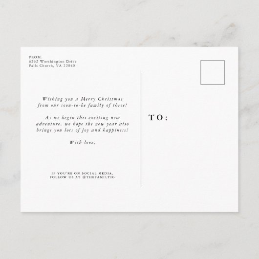 Ankündigung einer überglücklichen Urlaubsschwanger (Rückseite)