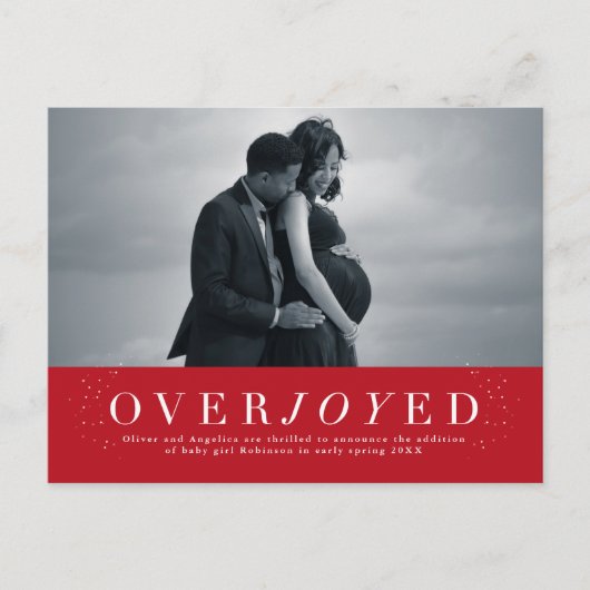 Ankündigung einer überglücklichen Urlaubsschwanger (Vorderseite)