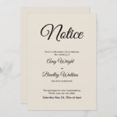 Ankündigung einer vertagten Hochzeit (Vorne/Hinten)