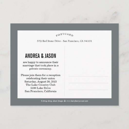 Ankündigung einer wertvollen Nichthochzeit - Light (Rückseite)