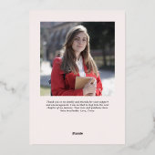 Ankündigung eines Abschlusses der Rose Blush (Rückseite)