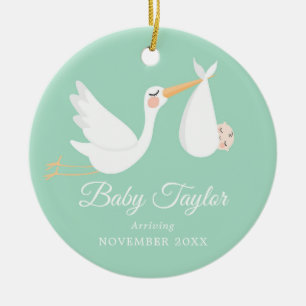 Ankündigung eines Babyjungen für die Schwangerscha Keramik Ornament