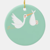 Ankündigung eines Babyjungen für die Schwangerscha Keramik Ornament (Hinten)