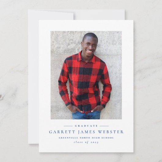 Ankündigung eines einfachen, hellblauen Fotos (Vorderseite)