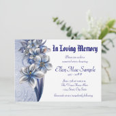 Ankündigung eines eleganten Blue Memorial Service (Stehend Vorderseite)