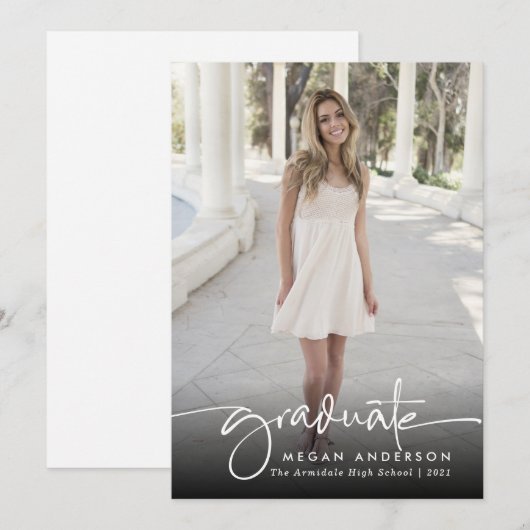 Ankündigung eines eleganten Foto-Abschlusses (Vorne/Hinten)