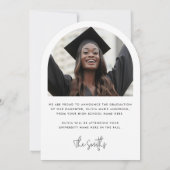 Ankündigung eines eleganten Foto-Abschlusses (Rückseite)