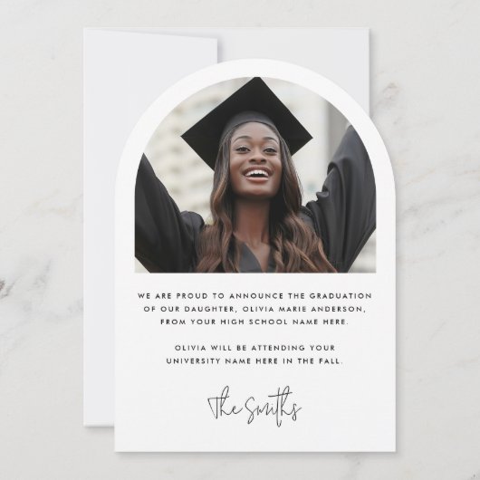 Ankündigung eines eleganten Foto-Abschlusses (Rückseite)