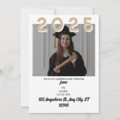 Ankündigung eines eleganten Schwarz-Weiß-Abschluss (Rückseite)