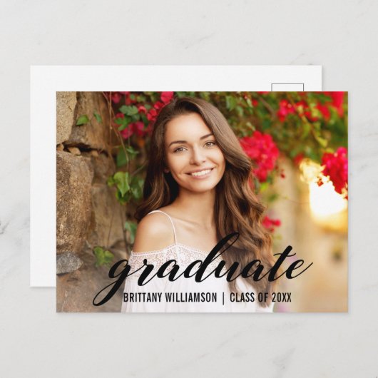 Ankündigung eines eleganten Script-Uni-Abschlusses (Vorne/Hinten)