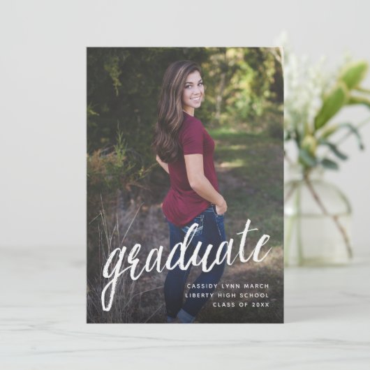 Ankündigung eines Graduate Brush-Skripts / Weiß (Stehend Vorderseite)