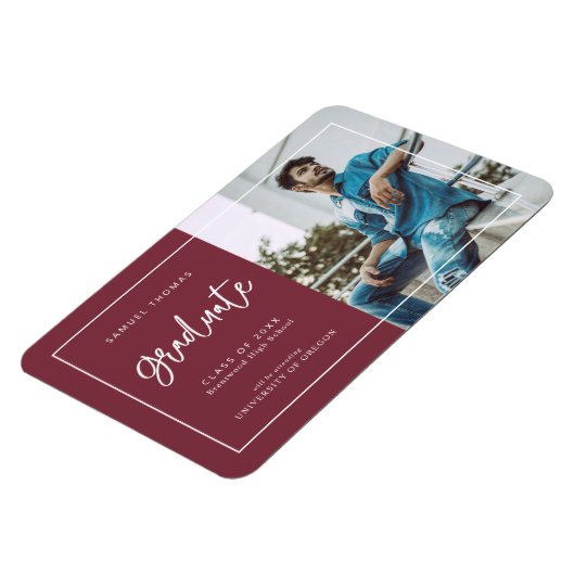 Ankündigung eines handgeschriebenen Skript-Abschlu Magnet (Linke Seite)