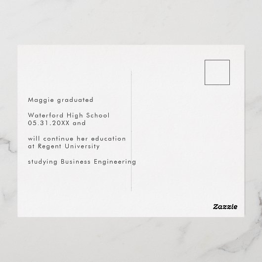 Ankündigung eines Hochschulabsolventen 2023 in ein (Rückseite)