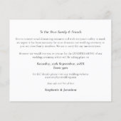 Ankündigung eines kleineren Hochzeitshaushalts für (Rückseite)