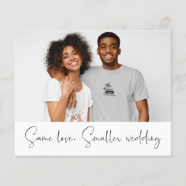 Ankündigung eines kleineren Hochzeitshaushalts für