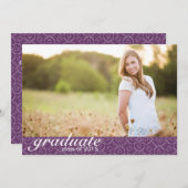 Ankündigung eines Lila Abschlusses - einladen (Vorne/Hinten)