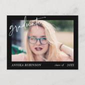 Ankündigung eines modernen Script-Abschlusses in B Postkarte (Vorderseite)