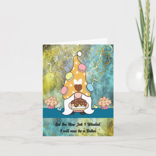 Ankündigung eines neuen Jobs als Bäcker (Vorderseite)