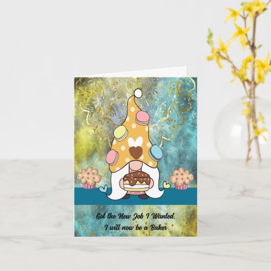 Ankündigung eines neuen Jobs als Bäcker (Gelbe Blume)