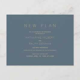 Ankündigung eines neuen Navy Blue Wedding-Plans Postkarte