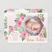 Ankündigung eines Neugeborenen-Mädchens - Tropisch (Vorne/Hinten)