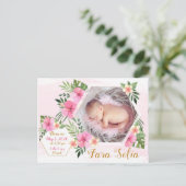 Ankündigung eines Neugeborenen-Mädchens - Tropisch (Stehend Vorderseite)