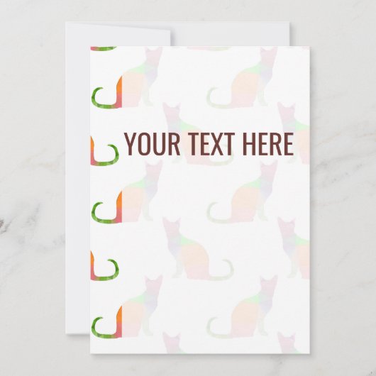 Ankündigung eines niedrigen Poly-Farbkatzenmusters (Vorderseite)