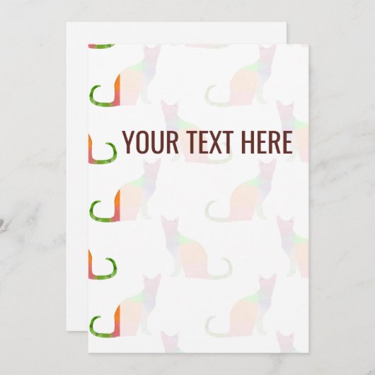 Ankündigung eines niedrigen Poly-Farbkatzenmusters (Vorne/Hinten)