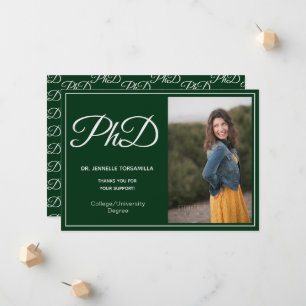 Ankündigung eines PhD-Abschlusses für grünes Foto