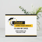 Ankündigung eines Schwarz-weißen Graduate Yellow G (Stehend Vorderseite)