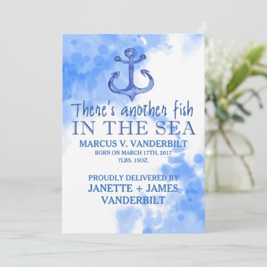 Ankündigung eines weiteren Fisches im maritimen Ba (Stehend Vorderseite)