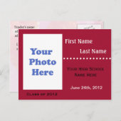 Ankündigung/Einladung des Abschlusses Einladungspostkarte (Vorne/Hinten)