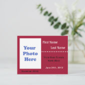 Ankündigung/Einladung des Abschlusses Einladungspostkarte (Stehend Vorderseite)