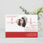 Ankündigung/Einladung des Fotos Herzschlag Einladung (Stehend Vorderseite)