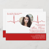 Ankündigung/Einladung des Fotos Herzschlag Einladung (Vorne/Hinten)