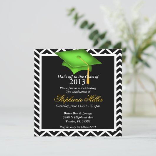 Ankündigung/Einladung des Zickzack Design-Abschlus Einladung (Stehend Vorderseite)