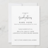 Ankündigung / Einladung von eleganten Abschlüssen  (Rückseite)