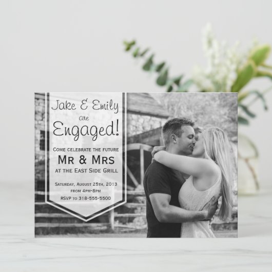 Ankündigung eleganter Verlobung (Stehend Vorderseite)