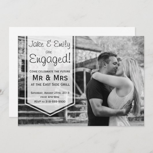 Ankündigung eleganter Verlobung (Vorne/Hinten)