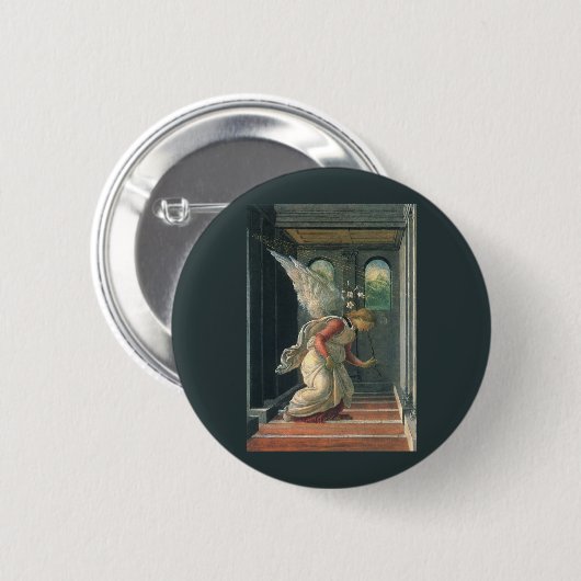 Ankündigung (Engeldetails) von Sandro Botticelli Button (Vorne & Hinten)