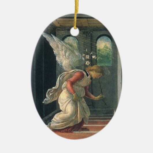 Ankündigung (Engeldetails) von Sandro Botticelli Keramik Ornament (Vorne)