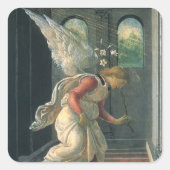 Ankündigung (Engeldetails) von Sandro Botticelli Quadratischer Aufkleber (Vorderseite)