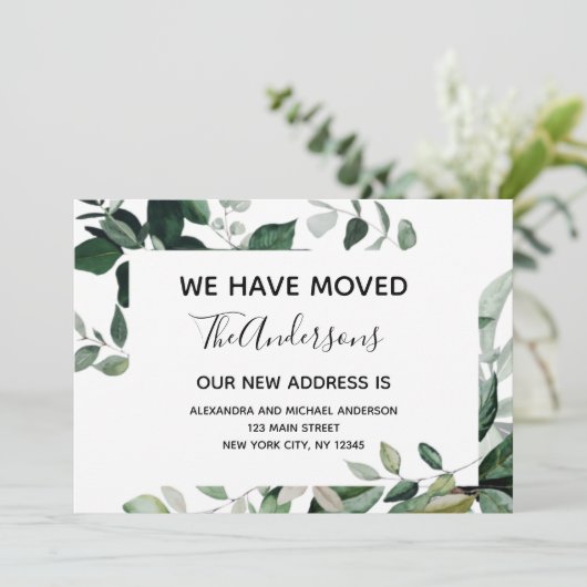 Ankündigung Eukalyptus Greenery Postcard (Stehend Vorderseite)