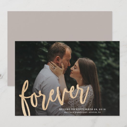 Ankündigung für ewig Save the Date Foto (Vorne/Hinten)