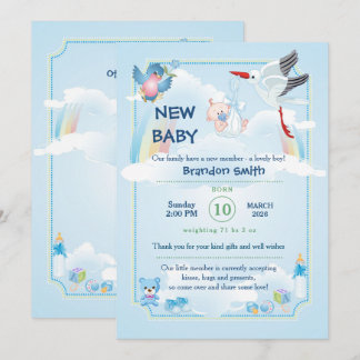 Ankündigung für neues Baby, es ist ein Junge