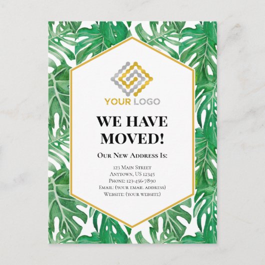 Ankündigung für tropische Unternehmen Postkarte (Vorderseite)