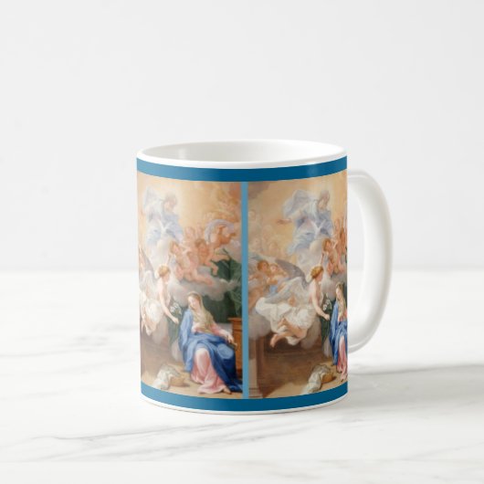 Ankündigung gesegneter Jungfrau-Mary-Engel Kaffeetasse (VorderseiteRechts)