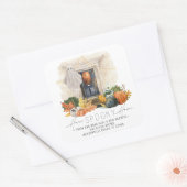 Ankündigung | Halloween Front Door Quadratischer Aufkleber (Umschlag)